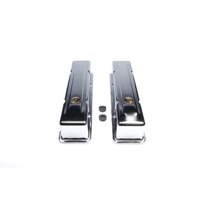 Racing Power 58-86 SBC Valve Covers Tall Chrome Steel R9215