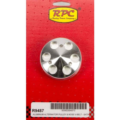 Racing Power SBC Single Groove Alternator Pulley Satin R9487