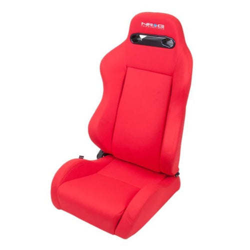NRG Reclinable Racing Seat Type-R Black Cloth w/Red Stitch
