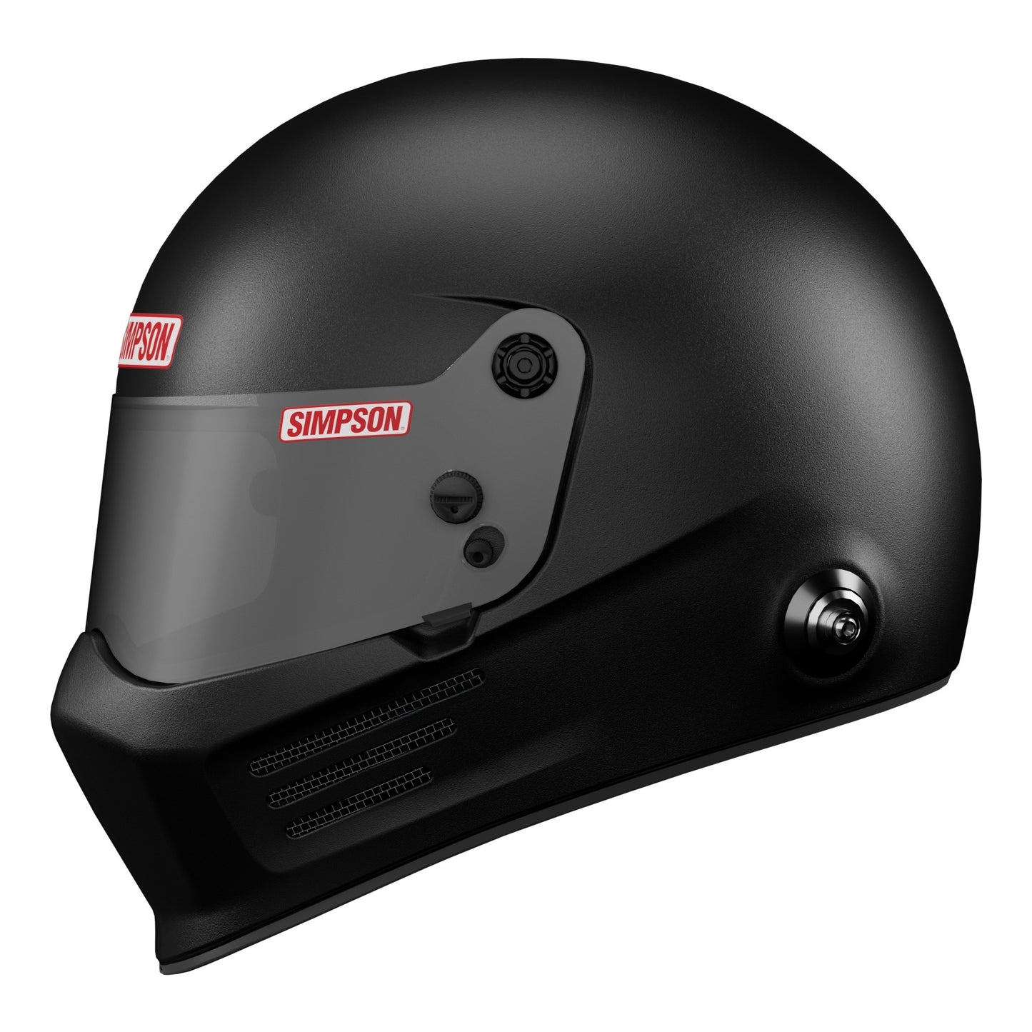 Simpson Bandit Helmet SA2025 (Flat Black, Left Side)