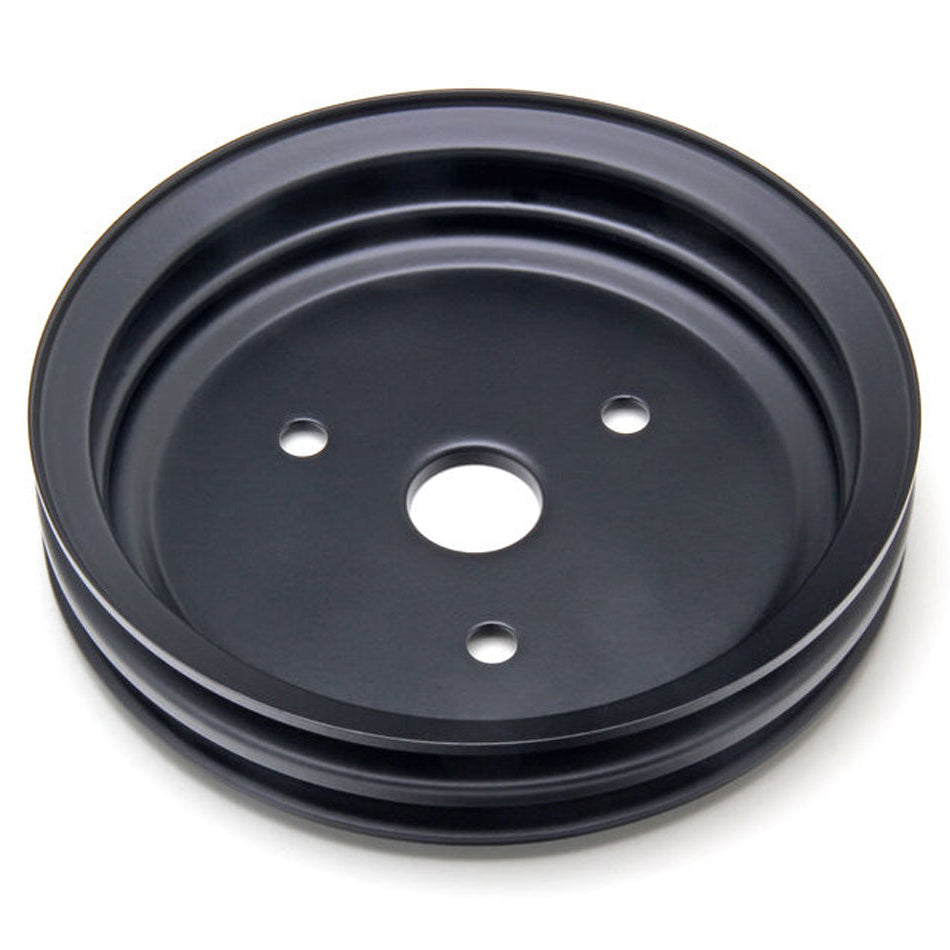 Trans-Dapt SBC Short Water Pump Crankshaft Pulley 2 Groove Black 8603