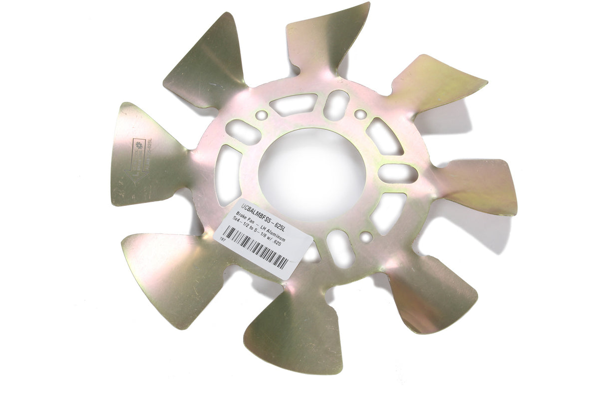 Ultra Cool Aluminum Brake Fan, LH 5x4-1/2 to 5-1/8 w/.625