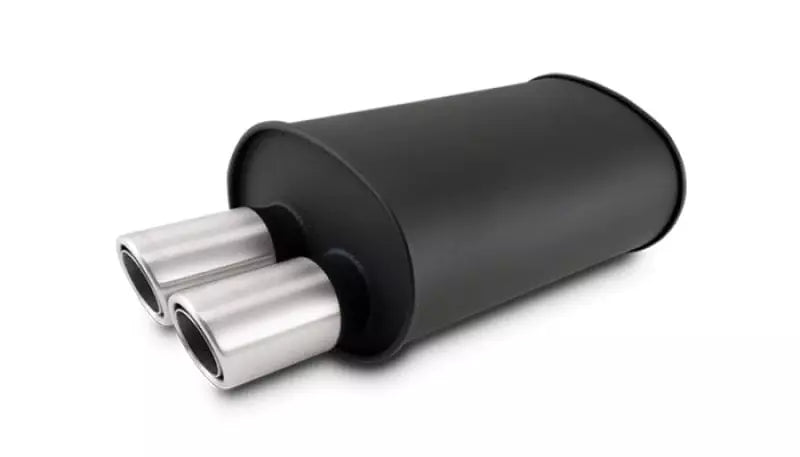 Vibrant Performance Streetpower Flat Black Oval Muffler 3" Inlet 12316