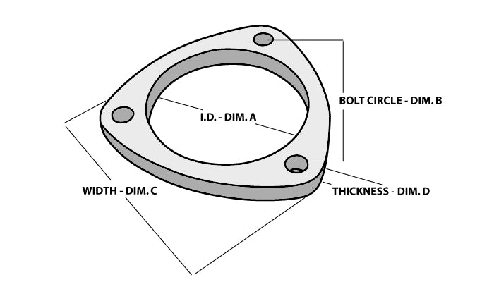 Vibrant Performance 3-Bolt Stainless Steel Flange 2.5" ID 1482