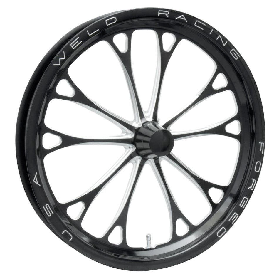 Weld Racing V-Series Front Drag Wheel Black 17 x 2.25" Anglia Mount 84B-17000