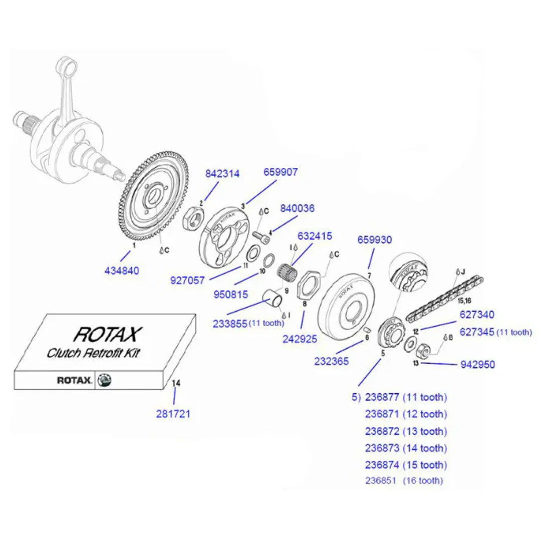 Rotax Clutch Drum 659937 Diagram