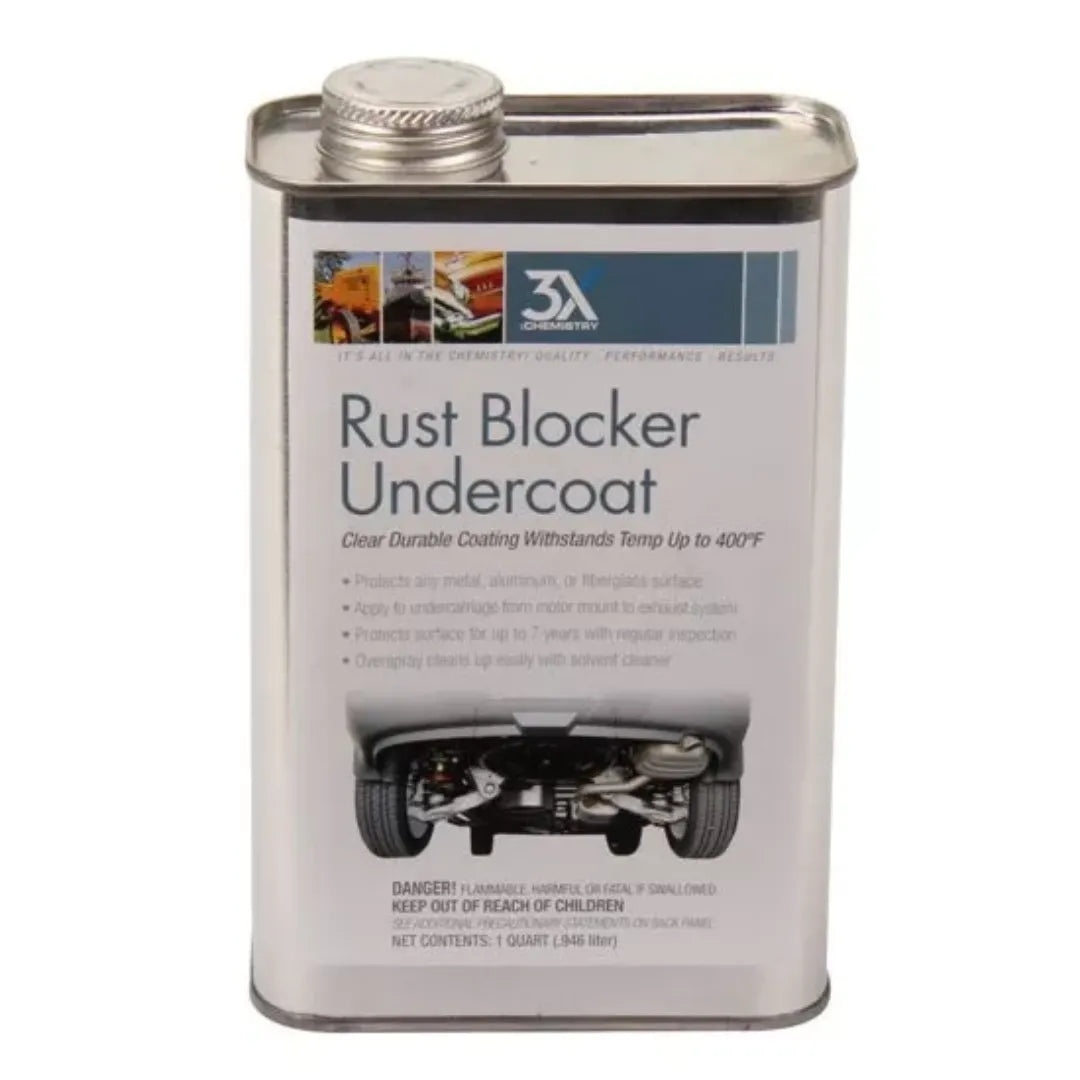 Rust Blocker Undercoast is a Clear Durable Coating that Withstands Temps up to 400 Degrees F