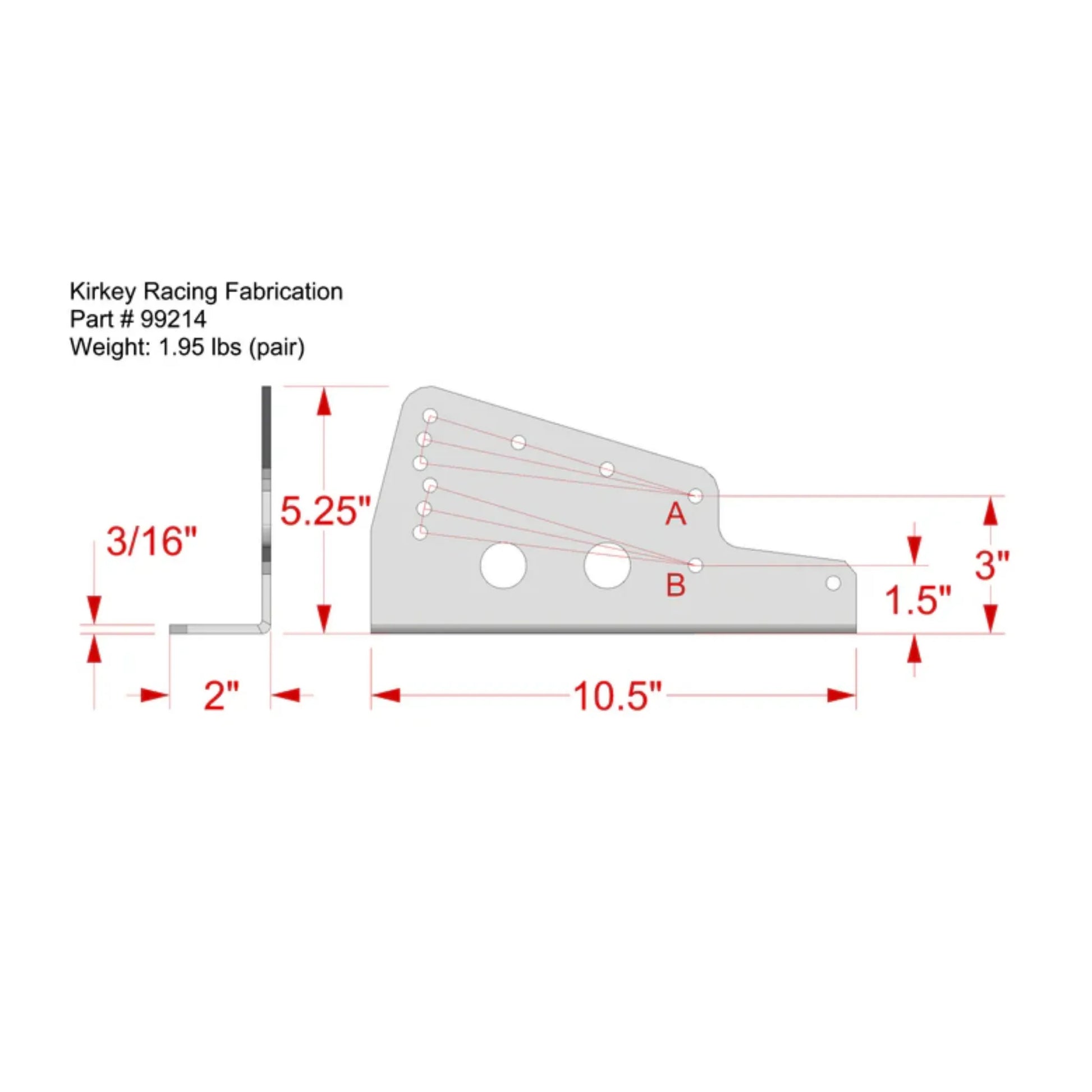 Kirkey Floor Seat Mount 99214 for 16, 38, 41, 55, 65, 70, 71 Series Seats Drawing