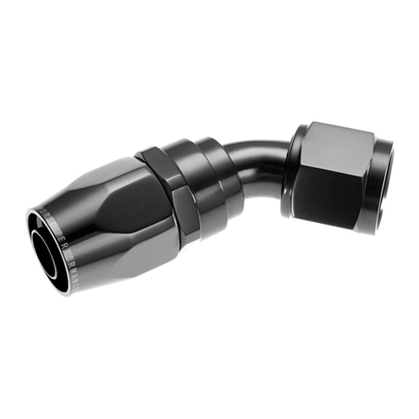 Redhorse 45-Degree Swivel-Seal Female Aluminum Hose End (Black)