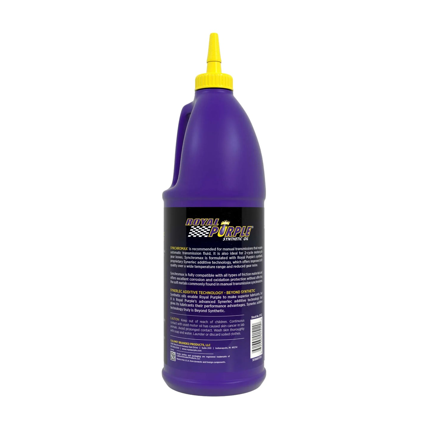 Royal Purple Synchromax Manual Transmission Fluid (back label)