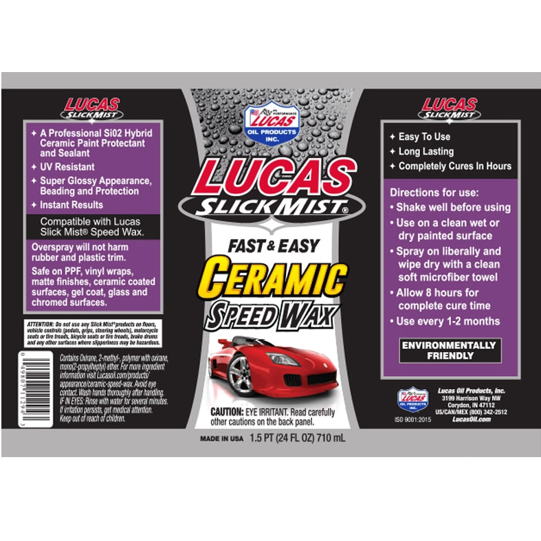 Lucas Slick Mist Ceramic Speed Wax Label