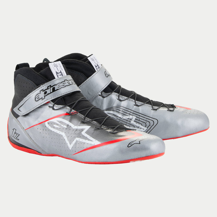 Alpinestars Tech-1 Z V3 Shoes SFI (Dark Silver/Black/Red)