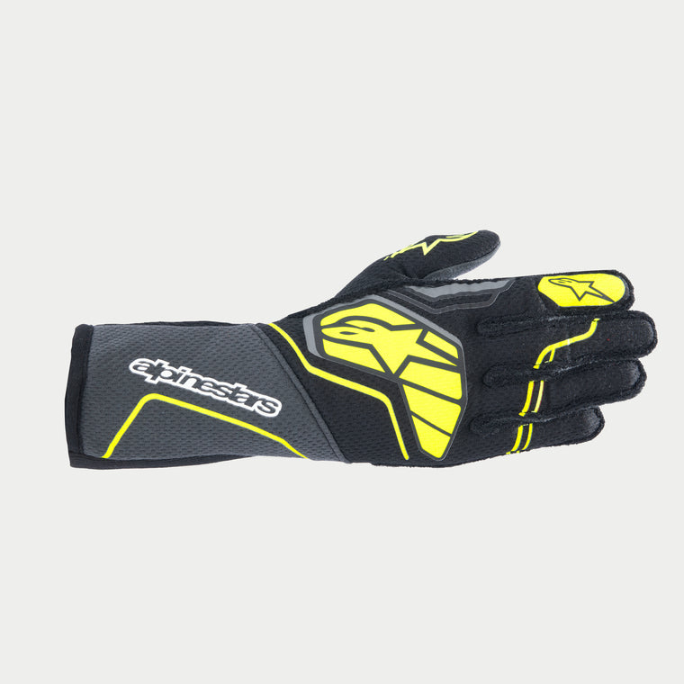 Alpinestars Tech-1 ZX V4 Gloves (Tar Gray/Black/Yellow Fluo)