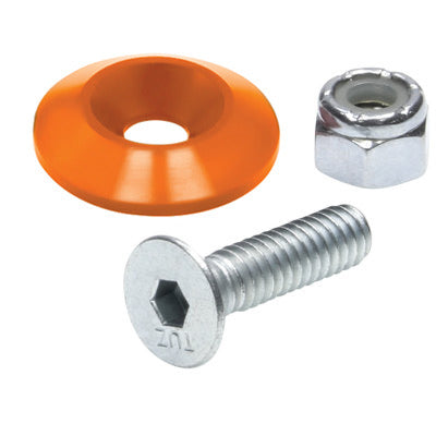Allstar Countersunk Bolt Kit Orange 10pk