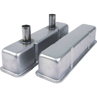 Allstar Valve Covers SBC Steel Raw w/Tubes