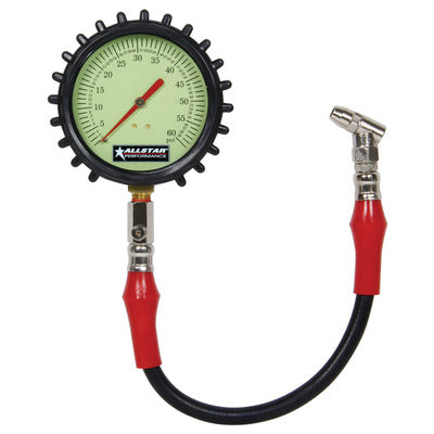 Allstar Tire Pressure Gauge 0-60 PSI 4in Glow