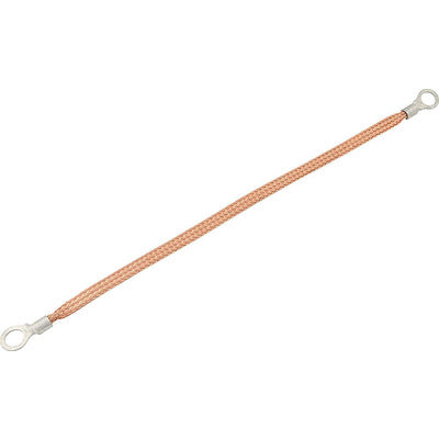 Allstar Copper Ground Strap 12in w/ 1/4in Ring Terminals