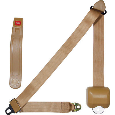 Allstar Retractable Lap/Shoulder Seat Belt 3pt Tan