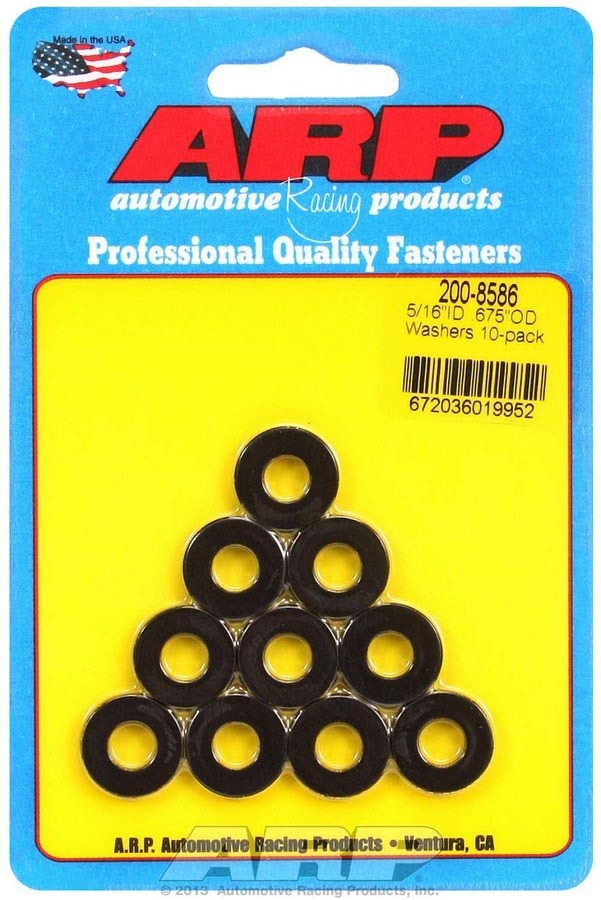 ARP Black Washers - 5/16 ID x .675 OD (10) 200-8586