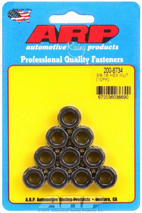 ARP Hex Nuts - 3/8-16 (10) 200-8734