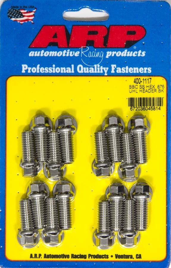 ARP Header Bolt Kit - 6pt 3/8 x .875 UHL (16) 400-1117