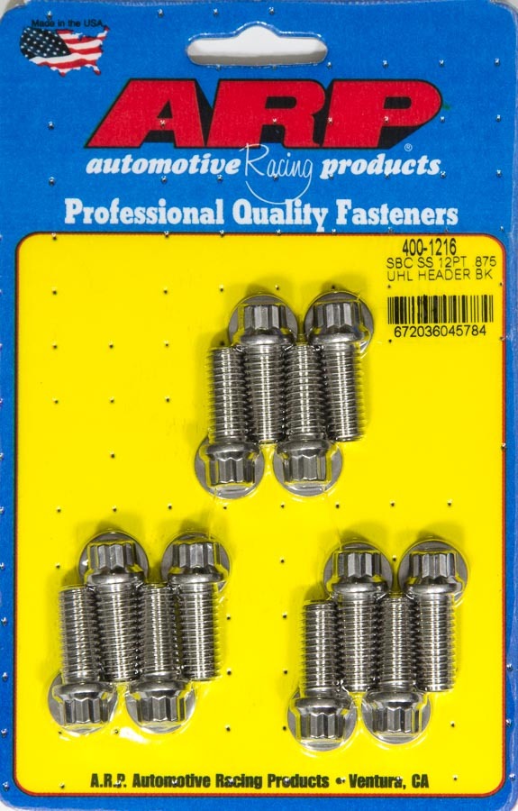 ARP Header Bolt Kit - 12pt 3/8 x .875 UHL (12) 400-1216