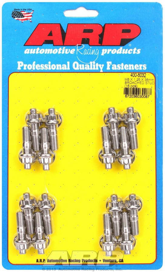 ARP S/S Stud & Nut Kit (16) 8mm x 1.25" x 38mm 400-8032