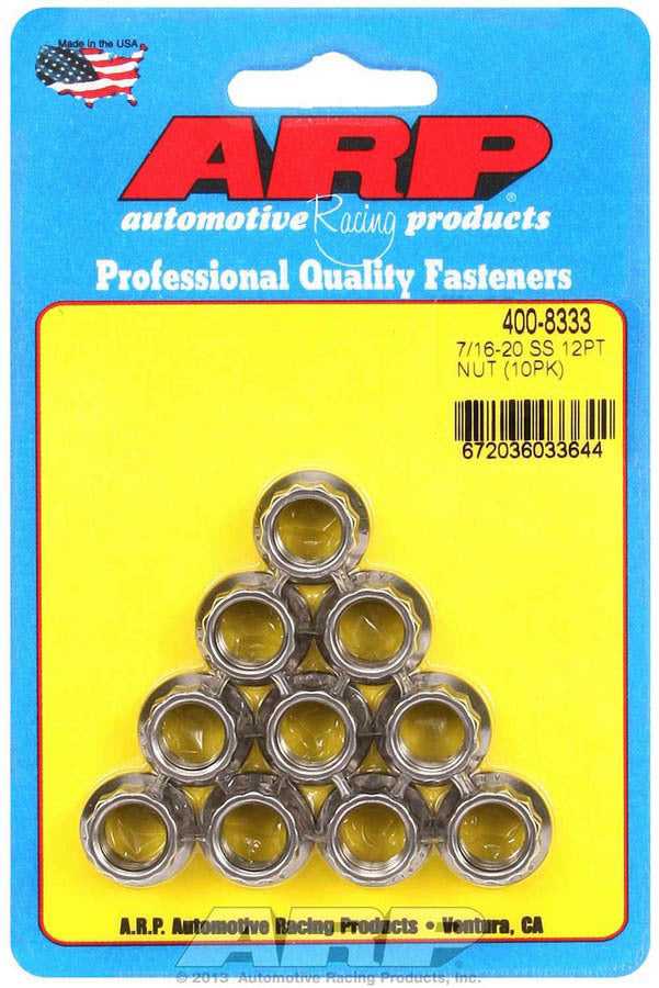 ARP S/S 12pt Nuts - 7/16-20 (10) 400-8333