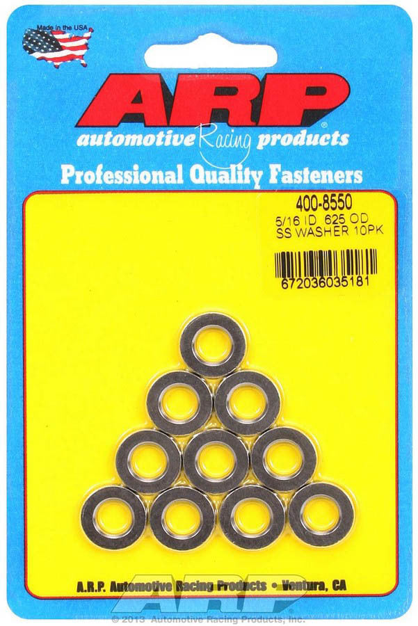 ARP S/S Flat Washers - 5/16 ID x .625 OD (10) 400-8550