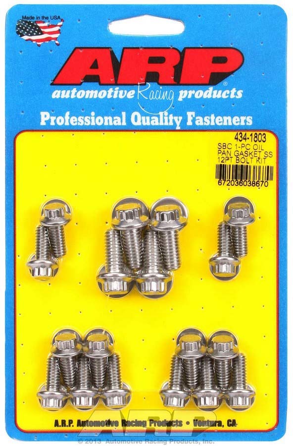 ARP SBC S/S Oil Pan Bolt Kit 12pt 434-1803