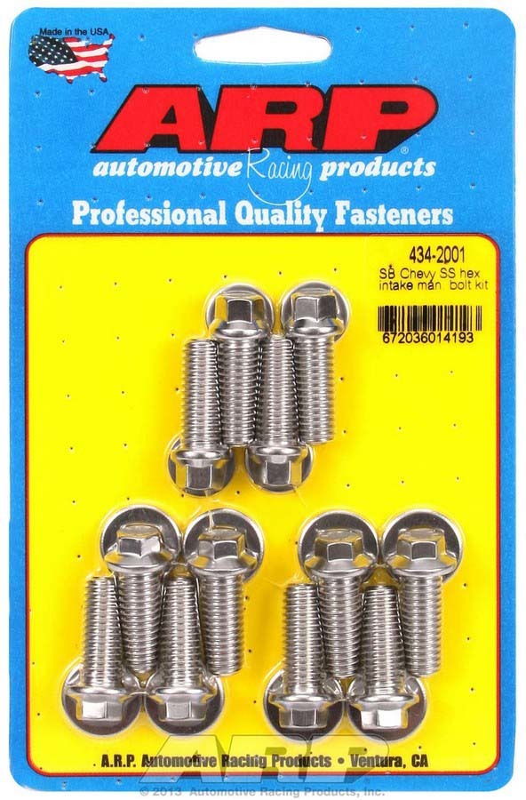 ARP SBC S/S Intake Bolt Kit 6pt 434-2001