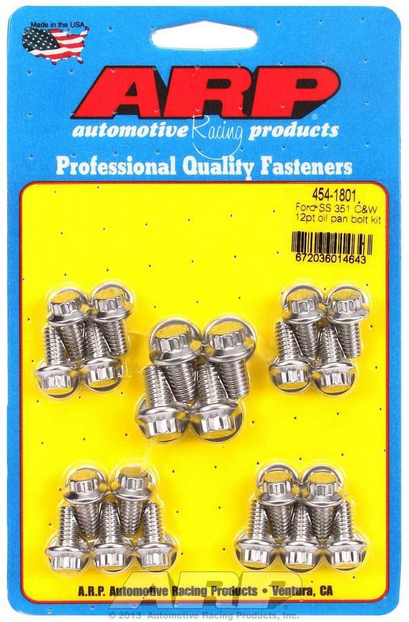 ARP Ford S/S Oil Pan Bolt Kit 12pt 454-1801