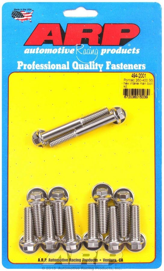 ARP Pontiac S/S Intake Bolt Kit 6pt 494-2001