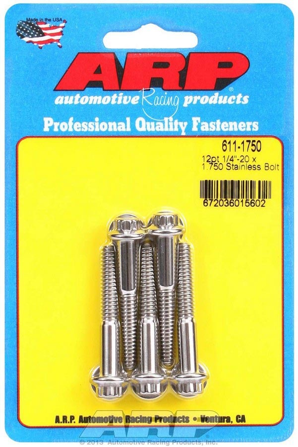 ARP S/S Bolt Kit - 12pt (5) 1/4-20 x 1.750 611-1750