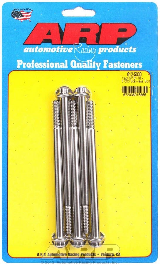 ARP S/S Bolt Kit - 12pt (5) 5/16-18 x 5.000 612-5000