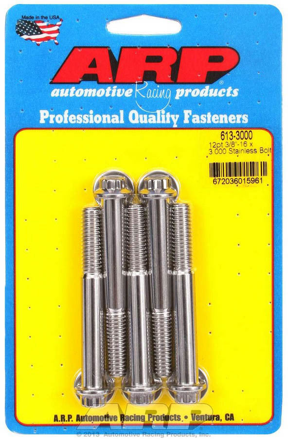 ARP S/S Bolt Kit - 12pt (5) 3/8-16 x 3.000 613-3000