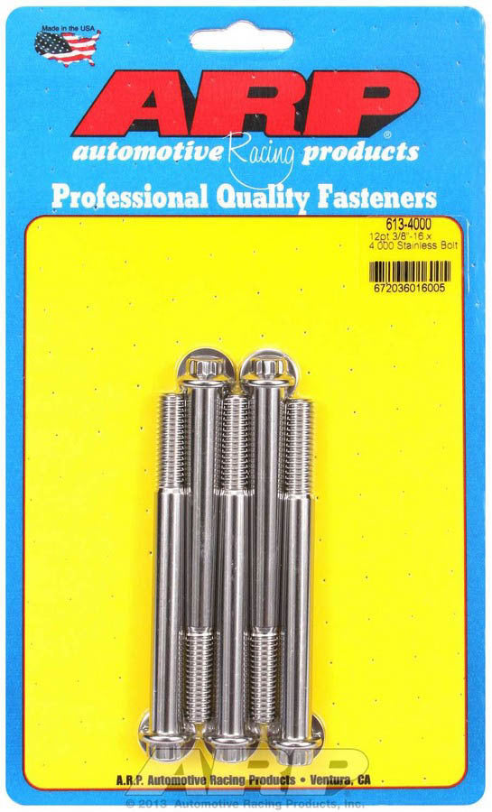 ARP S/S Bolt Kit - 12pt (5) 3/8-16 x 4.000 613-4000