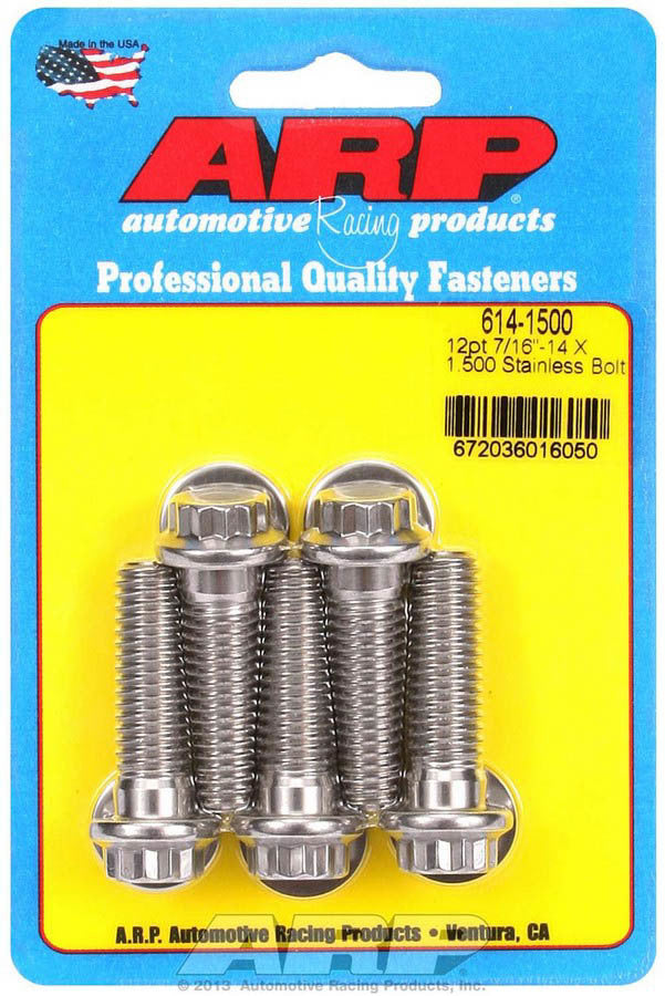 ARP S/S Bolt Kit - 12pt (5) 7/16-24 x 1.500 614-1500