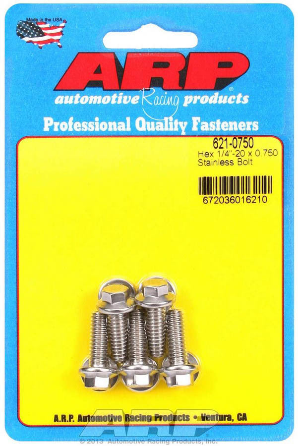 ARP S/S Bolt Kit - 6pt (5) 1/4-20 x .750 621-0750