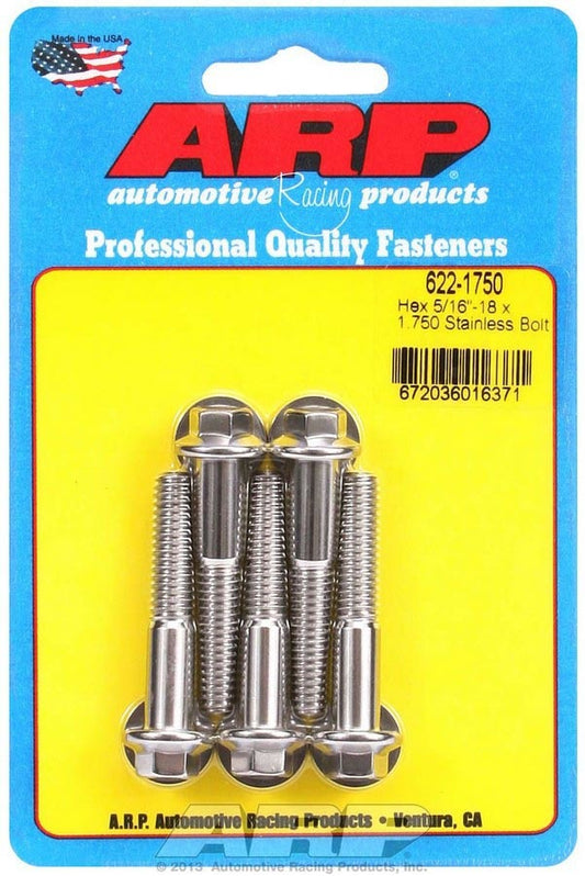 ARP S/S Bolt Kit - 6pt 5pk 5/16-18 x 1.750 622-1750
