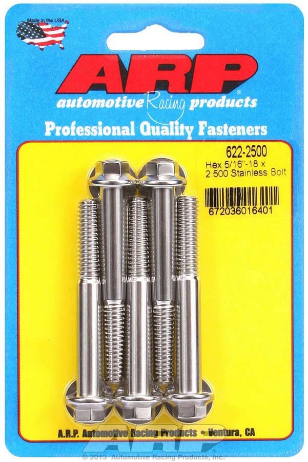 ARP S/S Bolt Kit - 6pt (5) 5/16-18 x 2.500 622-2500