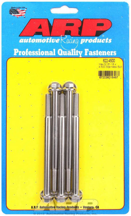 ARP S/S Bolt Kit - 6pt (5) 5/16-18 x 4.500 622-4500