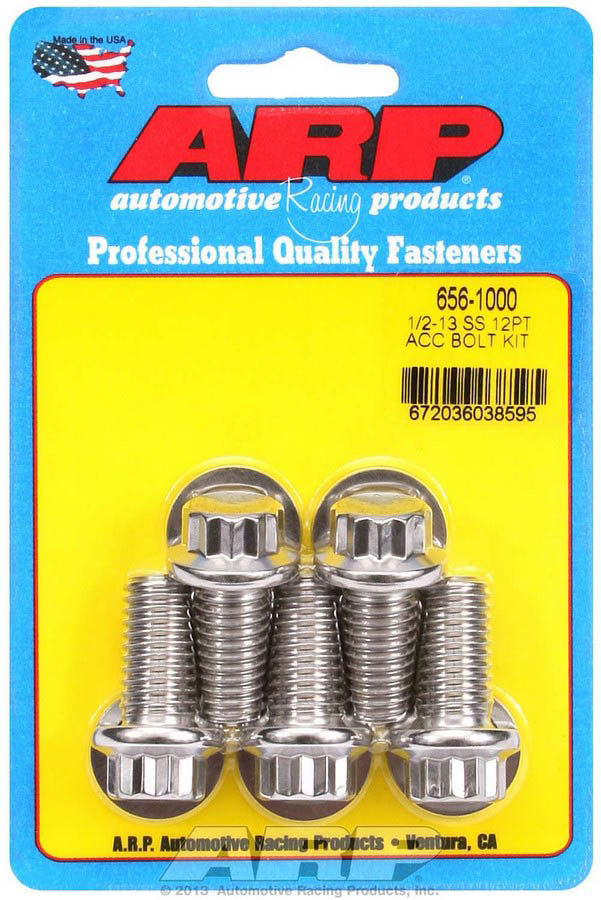 ARP S/S Bolt Kit - 12pt (5) 1/2-13 x 1.000 656-1000