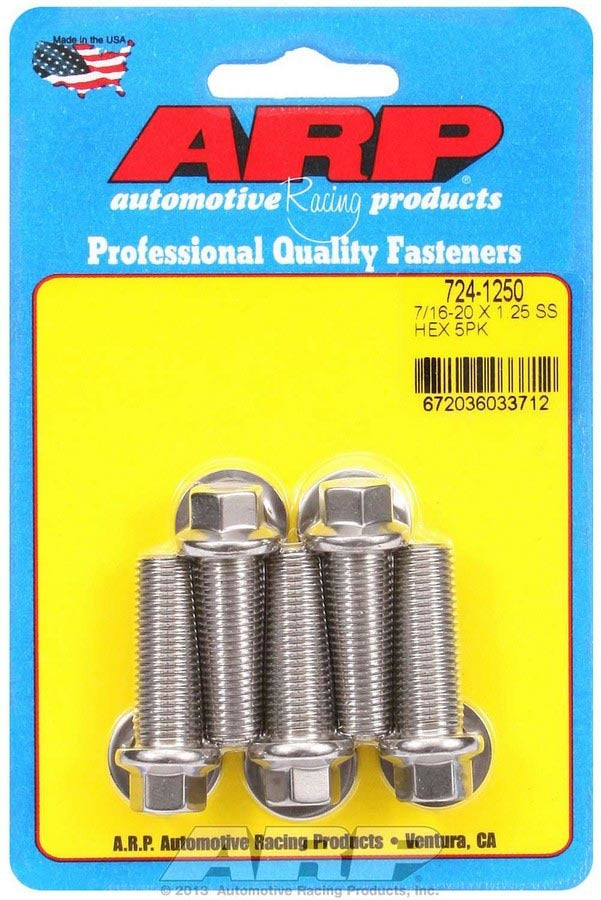 ARP S/S Bolt Kit 6pt 5pk 7/16-20 x 1.250 724-1250