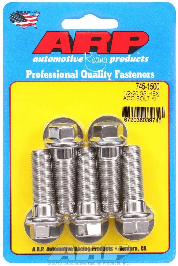 ARP S/S Bolt Kit - 6pt (5) 1/2-20 x 1.500 745-1500