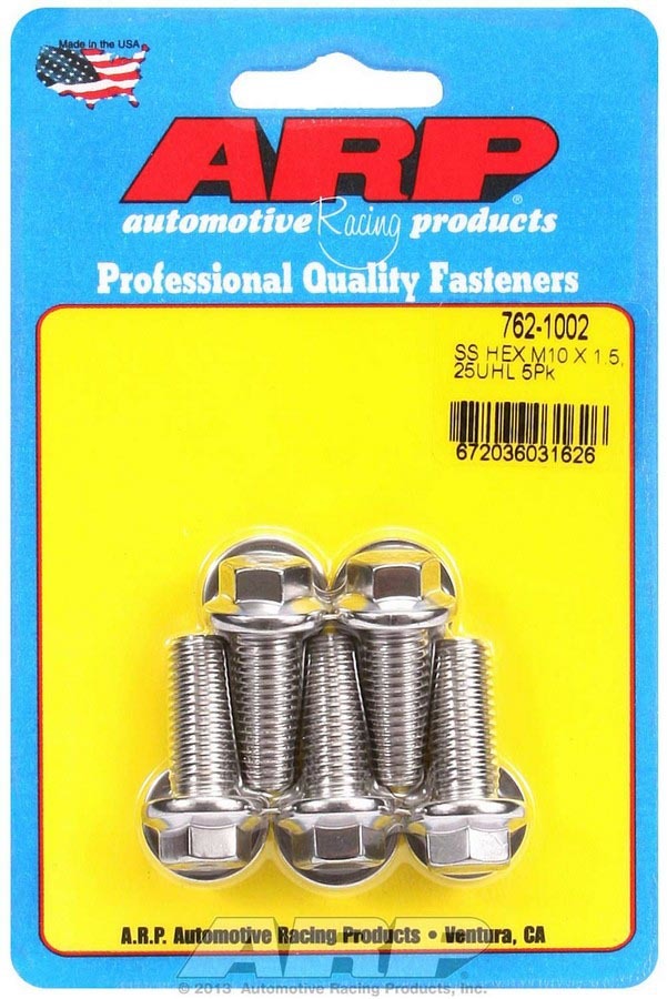 ARP S/S Bolt Kit - 6pt (5) 10mm x 1.5 x 25mm 762-1002