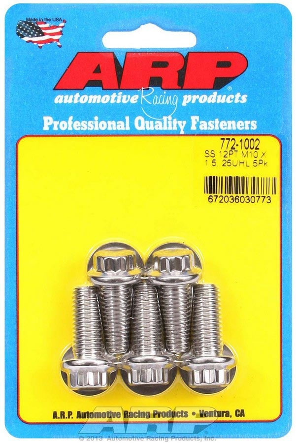 ARP S/S Bolt Kit - 12pt (5) 10mm x 1.5 x 25mm 772-1002