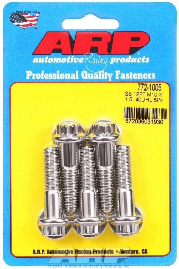 ARP S/S Bolt Kit - 12pt (5) 10mm x 1.5 x 40mm 772-1005
