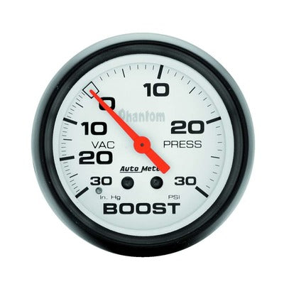 AutoMeter 2-5/8" Phantom Boost Gauge 30 psi