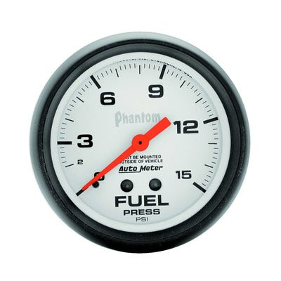 AutoMeter 2-5/8" Phantom Fuel Pressure Gauge 0-15 psi